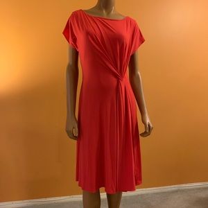 BCBGMAXAZRIA red jersey dress with front twist